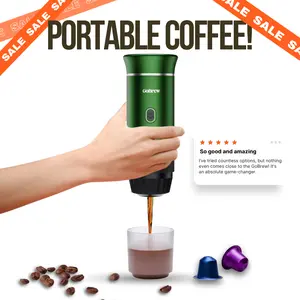 GoBrew Portable Espresso Coffee Machine - Self Heating, Lightweight, 3 in 1 Method, Capsules and Ground Coffee, FREE Accessories