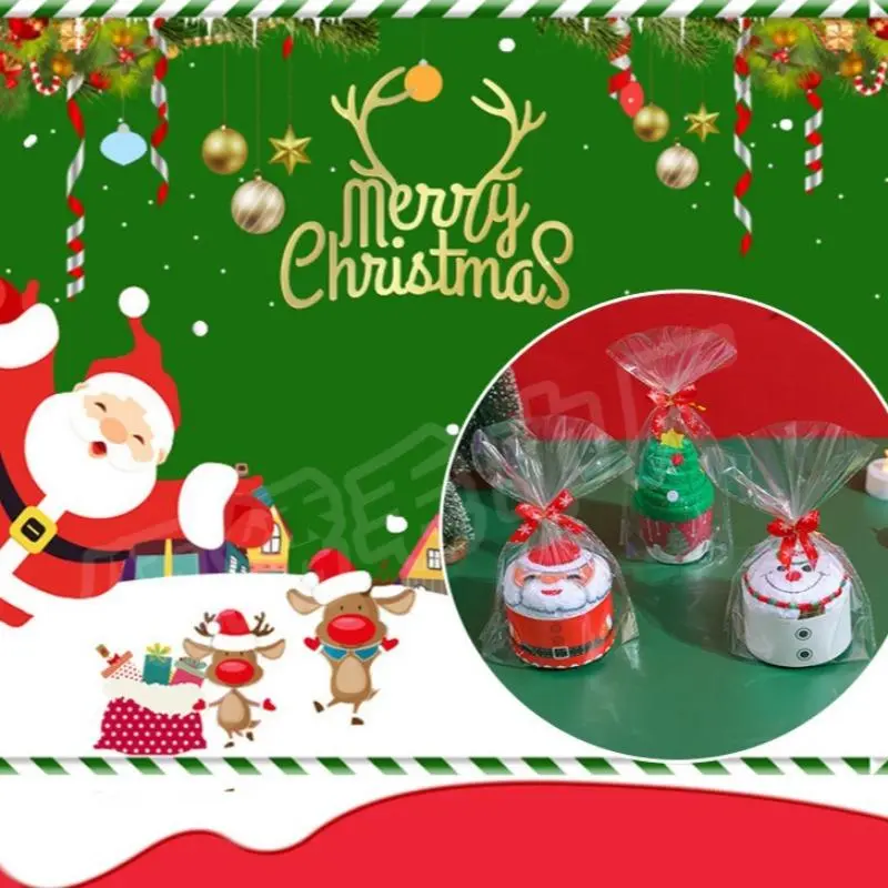 Santa Claus Design Bath Towel, 1 Count/3 Counts Creative Cute Bath Towel, Party Gift for Christmas, Home Party, Party Gift