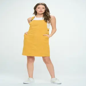 Corduroy Yellow Jumper Dress