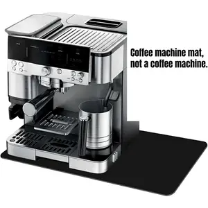 Espresso Coffee Mat for Ninja Luxe Cafe Accessories Breville Espresso Machine Accessories, 12x19 Inch Coffee Bar Mat for Countertop for Ninja Coffee Maker, Black