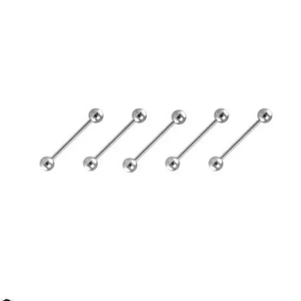 316L Stainless Steel Tongue Ring Mouth Ring - Unisex Fashion Body Piercing Jewelry, 14G-16G, 3mm Externally Threaded Balls, 8 Sizes, 14 gauge - 5/8 Healed-Pierce Fit