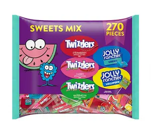JOLLY RANCHER & TWIZZLERS Fruit Flavored Candy, Variety Pack, Fun Size, 270 Pieces Snack Sweet