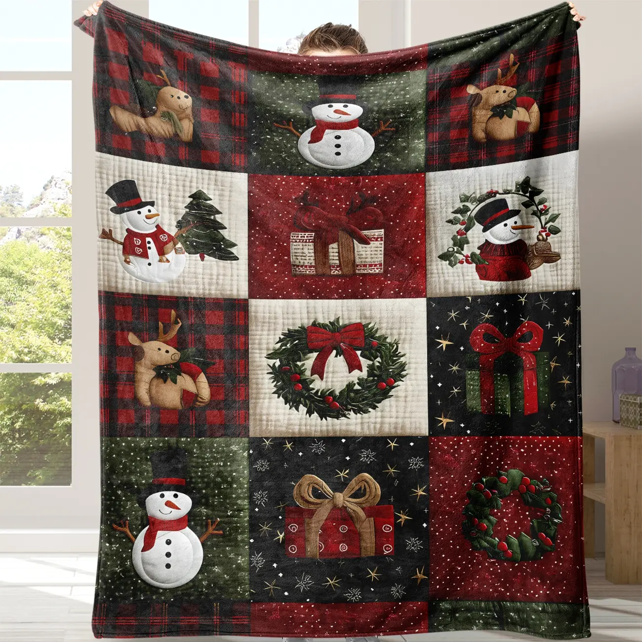 Christmas Snowman Flannel Blanket, Soft Comfortable Nap Blanket, Office School Home Picnic Travel Gift, Novelty Flannel Blanket, Flannel Throw Blanket