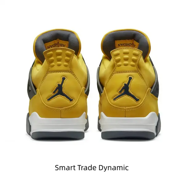 Brand New in Box Bright Yellow Nubuck Retro Basketball Sneakers Mid-Top Mesh Panel Air Cushion Rubber Sole Trendy Athletic Casual Shoes
