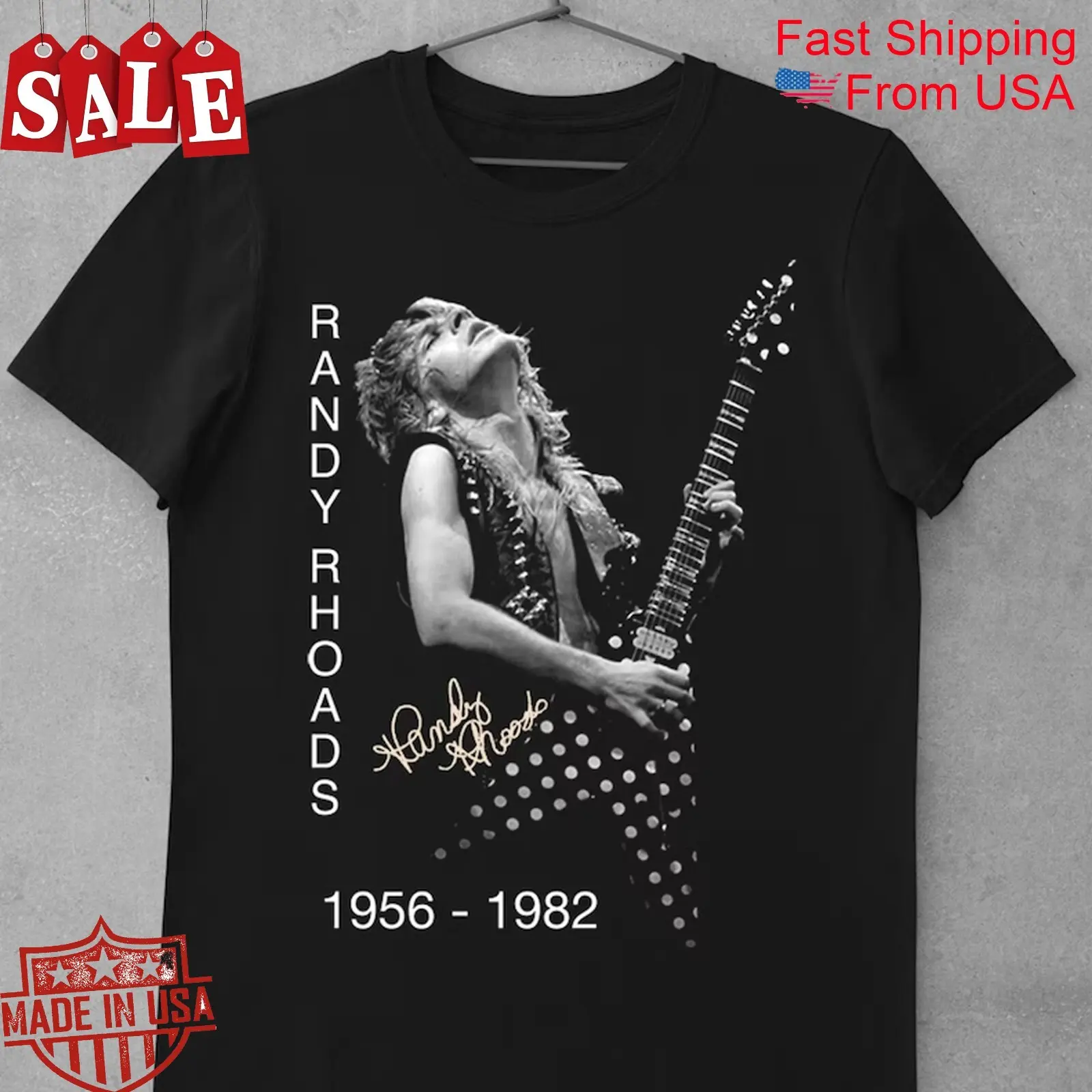 Randy Rhoads 1956-1982 Gift For Fans T-Shirt All Colors, Gift for Women Men, Made In USA, US Size S-6XL, 100% cotton, Classic Fit, Unisex T-Shirt