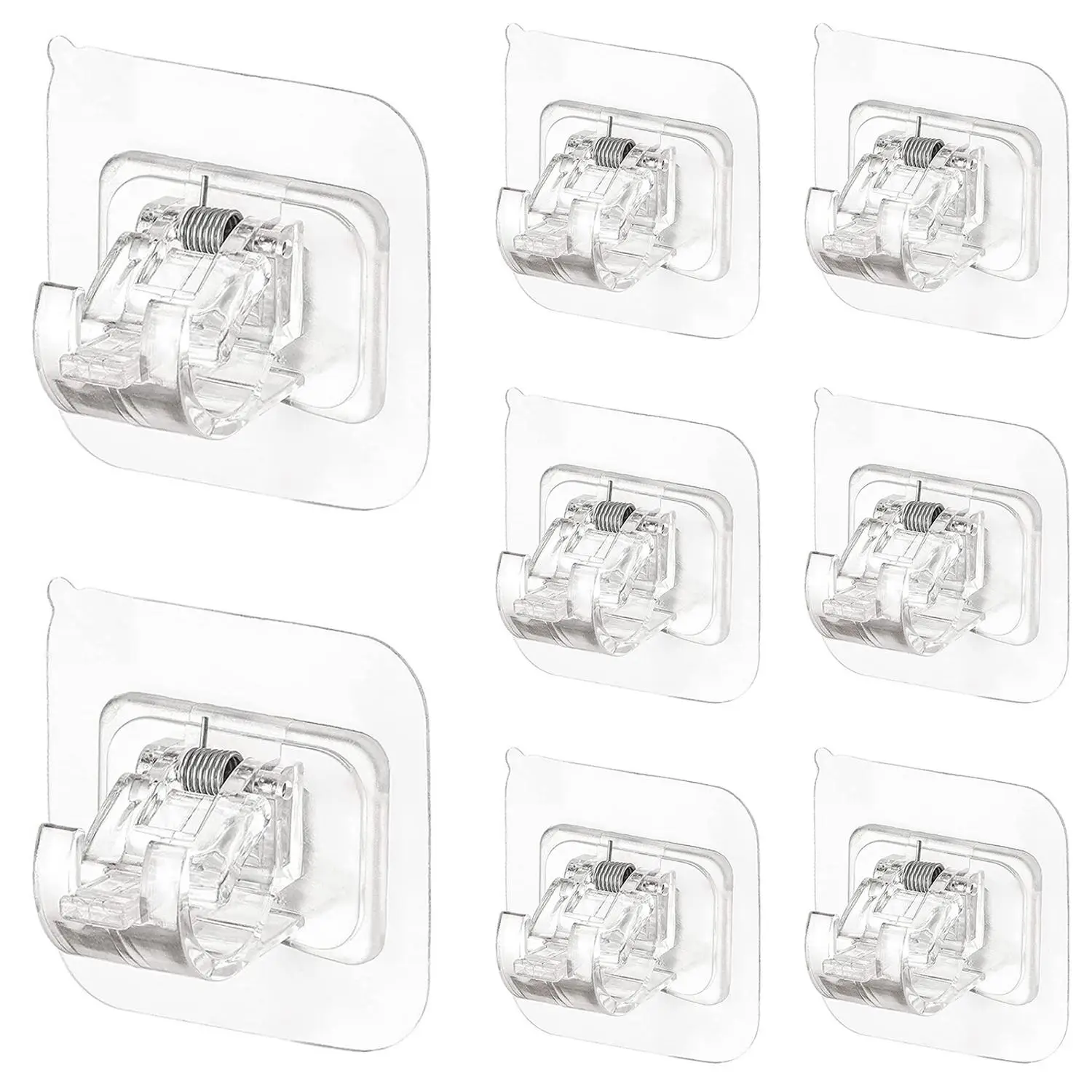 Clear Curtain Rod Bracket, 8 Counts/set Summer Self Adhesive Curtain Rod Hook, Curtain Accessories, Home Organizers for Bathroom Bathroom