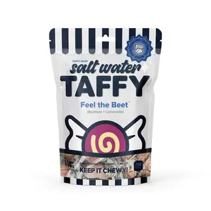 Taffy Shop, Feel the Beet Salt Water Taffy - Beet Lemonade Flavored Soft, Sweet & Chewy Candy