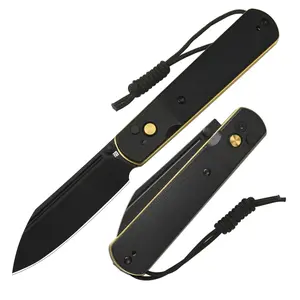 Artisancutlery Holm Gentleman Knives with 3.10'' AR-RPM9 Steel, Handle with Black PVD Steel and G10 Inlay, Groomsman knife for Wedding Party Favors, Souvenirknife Cutting Utensils Cooking