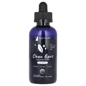 Kin+Kind Clean Ears, Leave-In Relief for Dogs, 4 fl oz (118 ml)