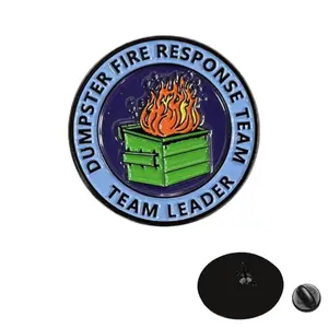 Dumpster Fire Response Team Pin，1Pcs/5Pcs Dumpster Fire Response Team Enamel Pins for Office Hilarious Badge Gifts for Coworkers Team Leader