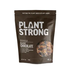 Plant Strong Dark Chocolate Granola - Whole Grains, Oil Free, Sweetened with Dates, Plant-Based, 9 oz