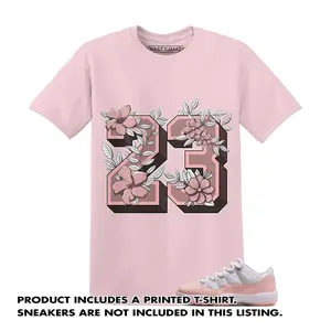 Unisex T-shirt To Match Sneakers Jordan Low Legend Pink 11s Pink White - 23 Floral. 100% Cotton for Casual Wear. Comfortable Summer Unisex T-Shirt to match Jordan Sneaker. Streetwear Style. urban outfitters