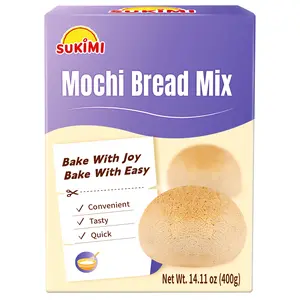 SUKIMI Mochi Bread Mix 400g Dairy-free Mochi Mix Chewy Soft Mochi Dough, Easy Baking Mix for Asian Snacks, Easy Homemade Desserts