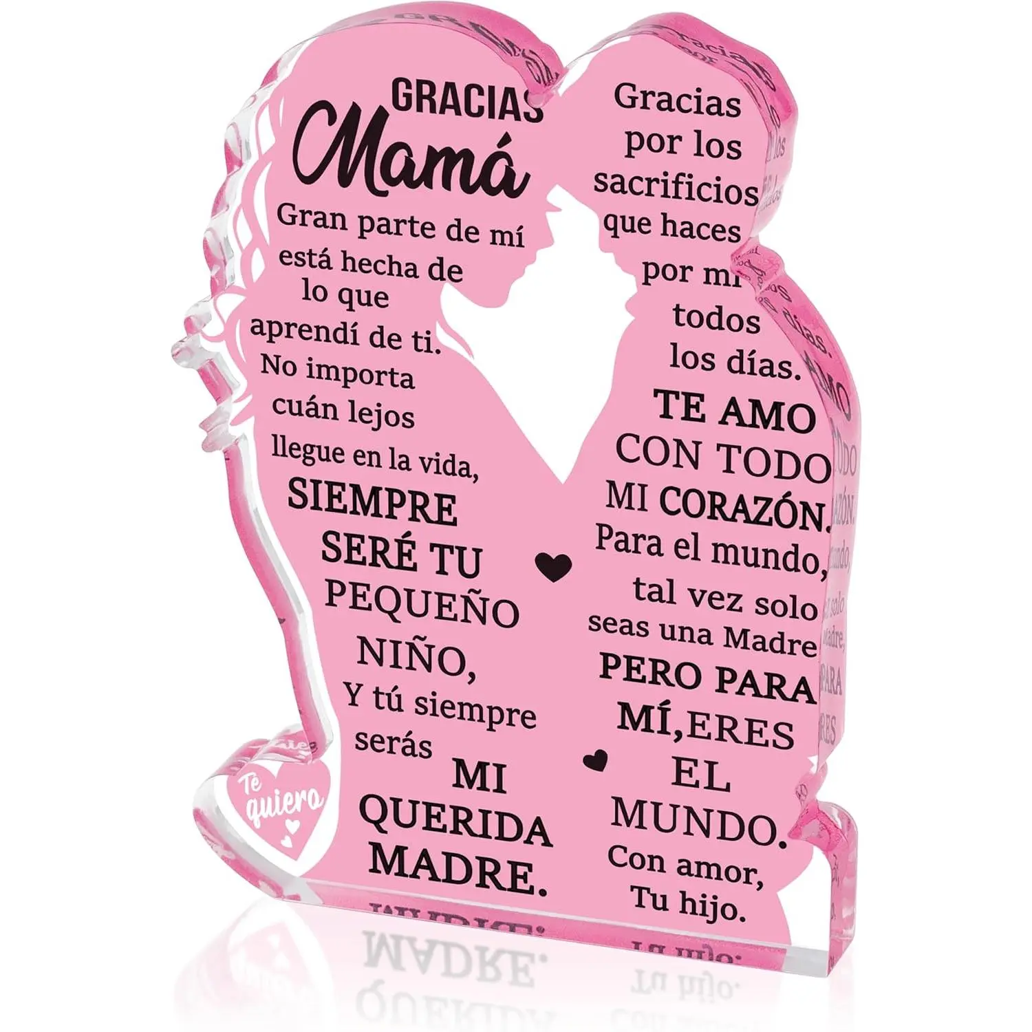 for Mom from Son - Spanish Mama Mom  Mother Son Embracing  Plaque Sign  Mother Ever Gifts Regalos para Mama Office Desk Birthday Mother's Day Christmas Keepsake Gifts