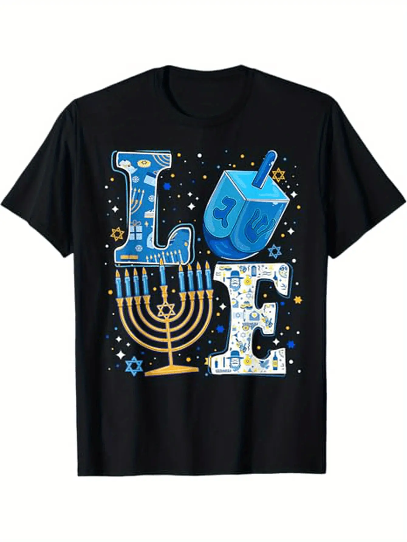 Men'S  Women'S Hanukkah  Passover T-Shirt - 100 Bl unisex soft cotton short sleeve t shirt, vintage graphic casual tee for men women teens, perfect birthday holiday gift for camping travel gym daily street casual wear