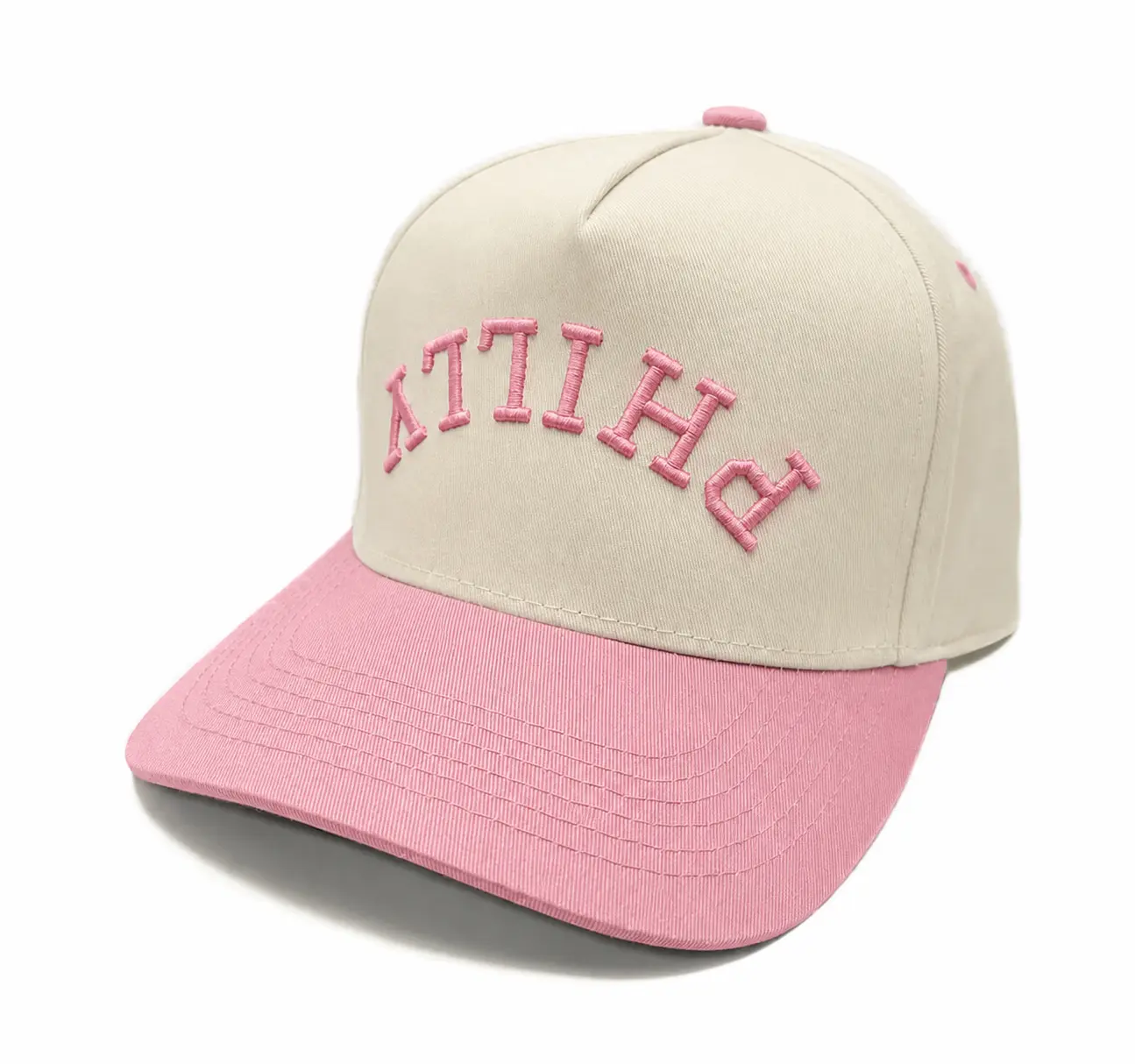 Philly Upside Down Hat Customize this Hat with your own Text Off-5 Colors Baseball Hat with 3D Embroidery