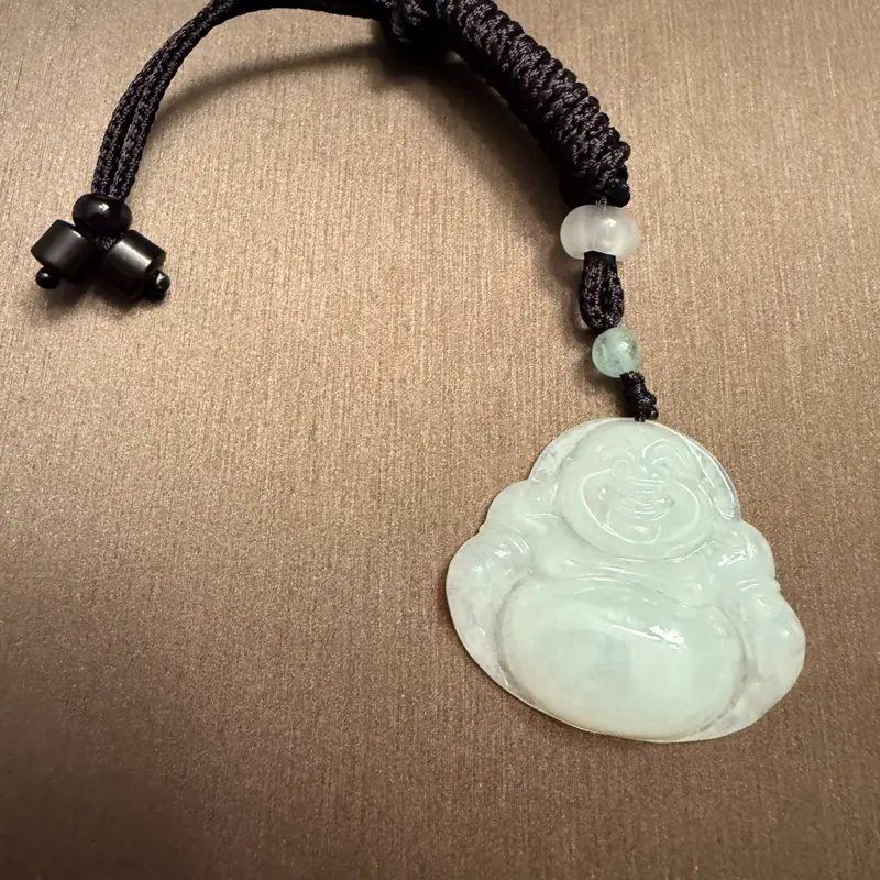 Serene Smile — Natural Burmese Jade Buddha  (Warm, calm, gift-appropriate), Nature Burmese Jade