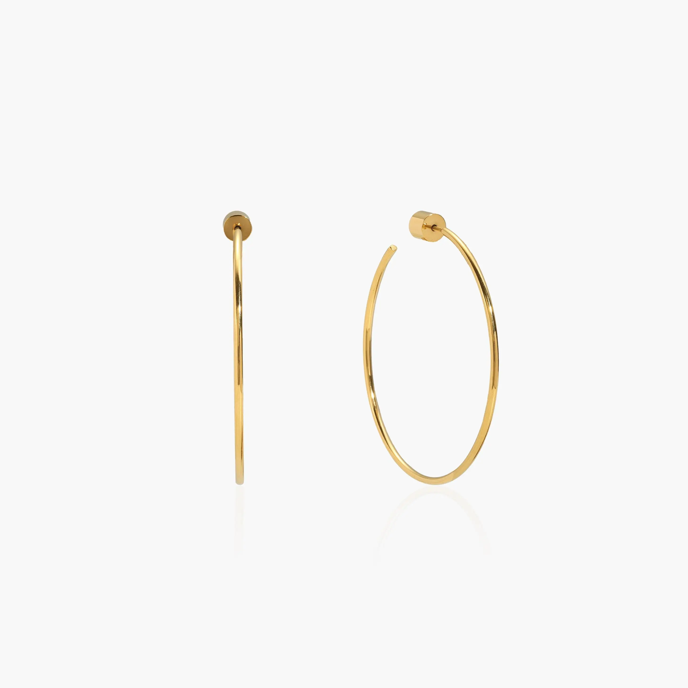 en route 18K Gold Plated Gold Skinny Hoop Earrings, Minimalist Ultra-Thin Silhouette with High-Shine Finish, Lightweight Design with Secure Closure for All-Day Comfort, Versatile Jewelry Essential Perfect for Layered Ear Stacking & Modern Daily Outfits