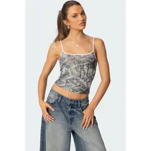 Camo Contrast Tank Top