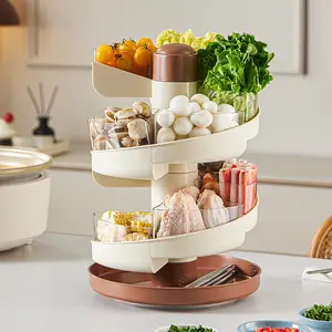 Multi-Functional 360 Rotating Storage Organizer 1PC Large Capacity Multi-Layer Rack for Kitchen Condiment Spice Fruit Vegetable Platter for Living Room Bedroom Storage