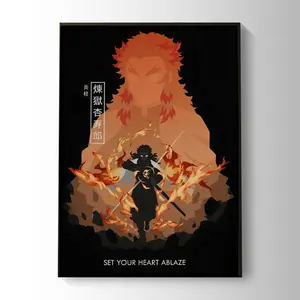 Rengoku Set Your Heart Ablaze Anime Poster, Anime Art Print Anime Gift, (Unframed, Print Only)