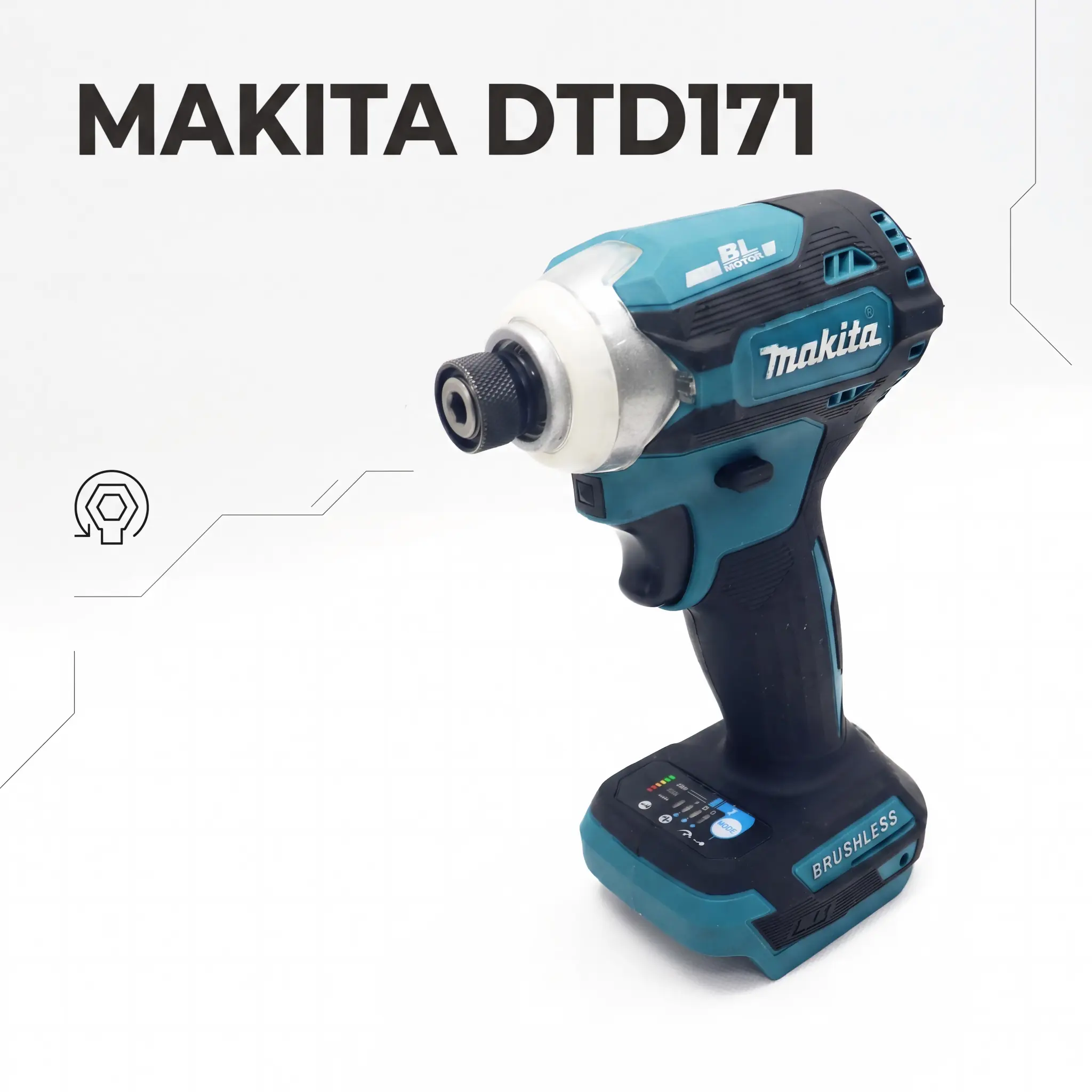 Makita DTD171 Brushless Impact Driver, Ideal for Cover and Cladding Tightening lithium-ion cordless impact reliable performance auto switch heavy-duty application brushless impact wrench xr max hand tool accessory construction project high power hog ring