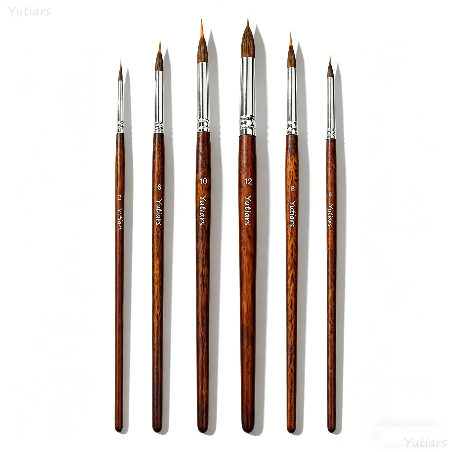 Yutiars 6Pcs Detail Watercolor Brushes Set, 4Pcs Extra Long Pinhead Extended Point Synthetic Brushes for Fine Detailing