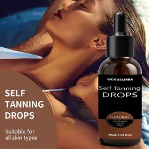 Professional Instant Face Body Bronzer Dropper, Medium, Fast-Drying Vegan Fake Tan, Aloe & Vitamin E, 30ML, Skin Care Essentials