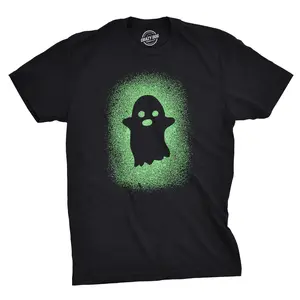 Glowing Ghost Glow In The Dark Shirt Scary Halloween T Shirt Cool Costume Tee Mens Funny T Shirts Cool Vintage Fashion T-Shirt Gift Classic Menswear Halloween Apparel for Men Novelty Tees for Guys Black