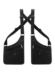 larger-sized adjustable shoulder bag is suitable for both men and women concealed anti-theft bag for outdoor activities has 6 pockets and is designed for cycling use can hold a mobile phone and keys convenient for carrying cash  card storage