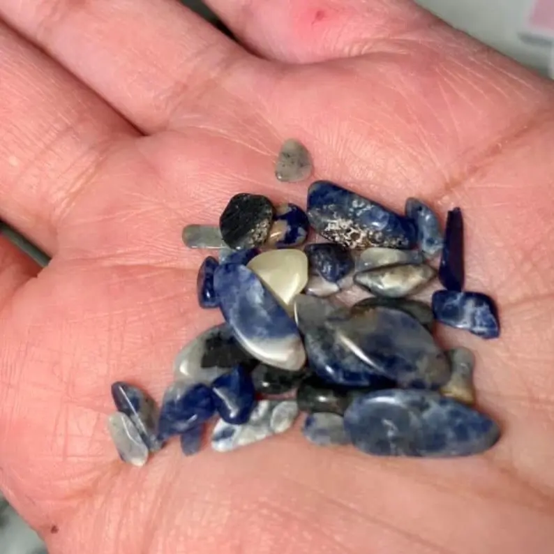 Sodalite Crystal Chips, 2oz Natural Raw Gemstone Chips for Jewelry Making, Crafts & Home Decor