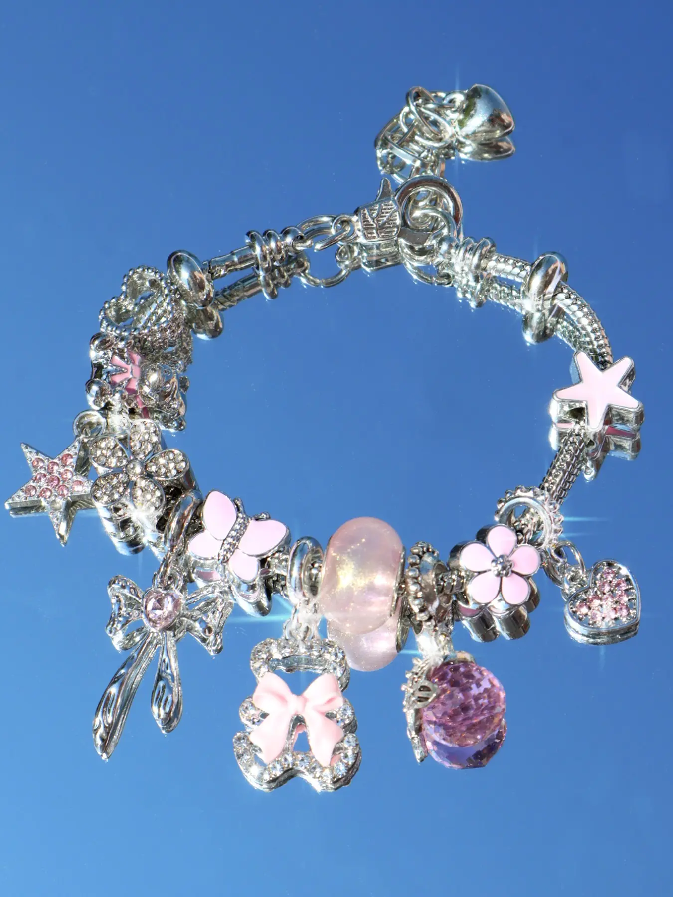 Cute Charm Bracelet, Bow Bear DIY Bracelet, Fashion Street Star Bracelet, Classic Cherry Blossom Bracelet, Heart Party Music Festival Bracelet, Trendy Jewelry, Fashionable Bracelet