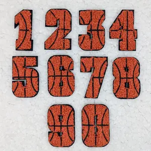 Basketball Chenille Numbers Hat/Pocket Patch