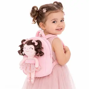 Gloveleya Toddler Backpack for Girls Ages 1–4, Pink Ballerina Doll Plush Preschool Bag for Back to School and Daycare