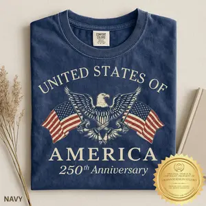 Comfort Colors USA 250th Anniversary Shirt, Vintage American Flag Patriotic Graphic Tee, 4th of July Gift for Men, Women