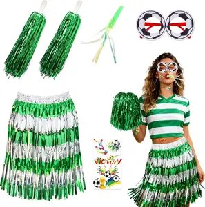 2026 Soccer Party Accessories Set – Themed Sunglasses, Temporary Tattoos, Rain Skirt & Handheld Cheer Sticks for Game Day, Tailgate Parties, Stadium Cheer, Team Spirit Events, Football Watch Parties, Sports Fan Decorations & Soccer Celebration Supplies