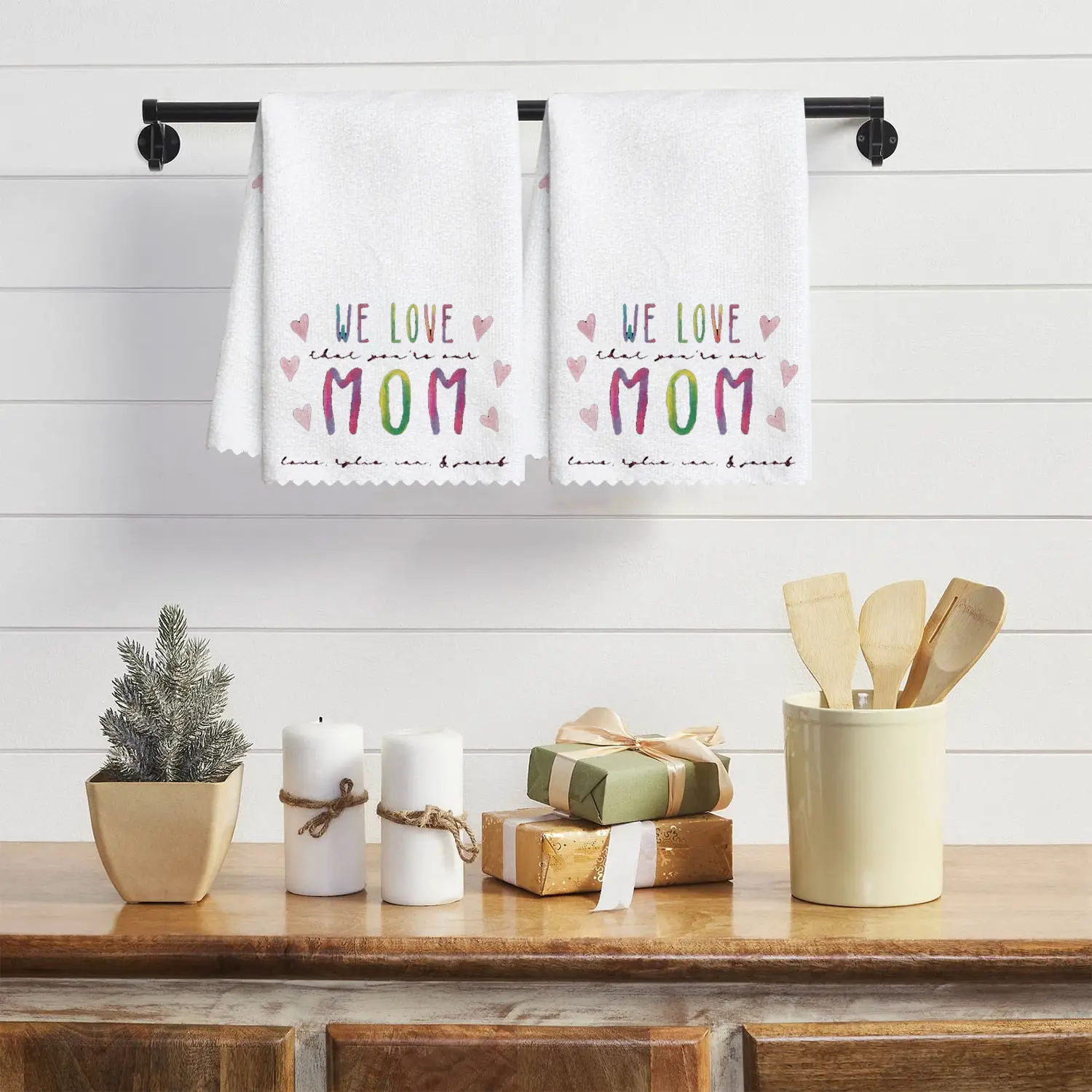 MECE TEXTILE Personalized 16"x24" Microfiber Kitchen Hand Towel * Custom Text & Name Ultra Absorbent Fade Resistant Machine Washable | for Mom & Grandma | 2026 Mother's Day Gift from Kids Kitchen Accessories Home Decor, Microfiber Cleaning Towels, Tea Tow