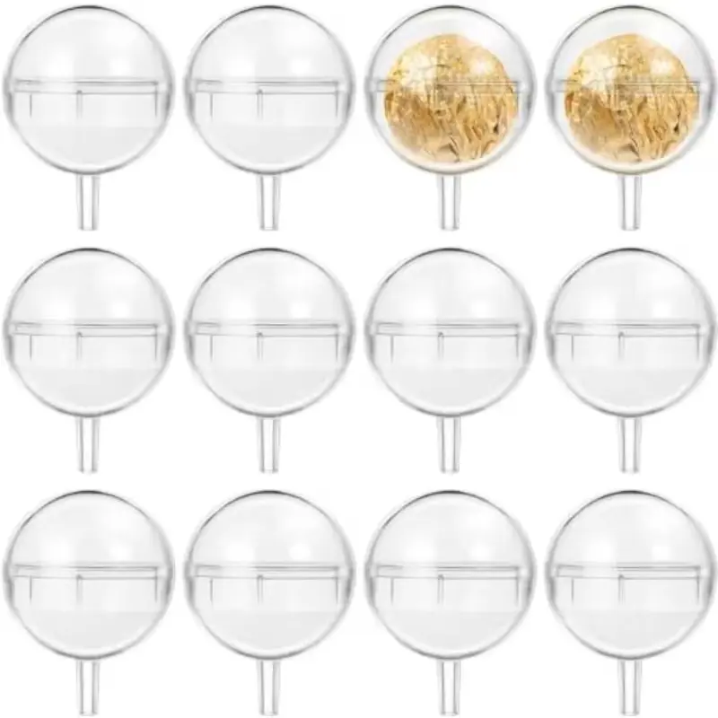 100Pcs Acrylic Chocolate Holder Candy Packaging Balls DIY Bouquet Accessories, Transparent, Gift Wrapping Supplies, Party Decorations, Decorative Accents, Durable Acrylic, Lightweight Material, Candy Containers, Small Storage Balls, Confectionery Stores c