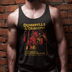 Funny Gym Dnd Tank Top, Dungeons and Dragons Workout Parody Shirt, Vintage Swole Dungeon Master Gift