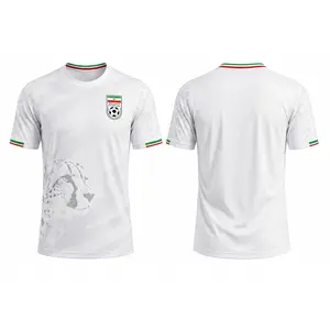 Iran Soccer Jersey, Iran Football Fan Shirt, Persian Soccer Tee, White Futbol Jersey, Iran Supporter Apparel, Middle Eastern Football Shirt, Cheetah Soccer Design, Athletic Matchday Tee, Retro Soccer Fan Gift