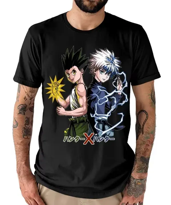 Hunter X Anime Gon Freecss Y Killua Zoldyck Printed T-shirt Men's and Women's T-shirt Men's Top Sports T-shirt Summer New