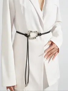 Women's Elegant Casual Alloy Buckle Waist Belt, Tassel Design, Perfect for Coats, Jeans, Dresses, Boots, Street Fashion, Daily Wear