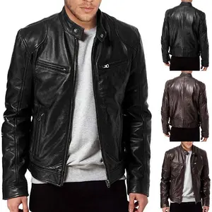 Men’s PU Leather Zip-Up Jacket Men’s PU Leather Zip-Up Jacket