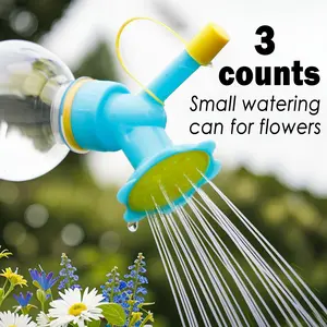 3 Counts Plastic Bottle Watering Sprinkler Cap, Dual Head Bottle Watering Spout, Bottle Watering Spout Bonsai Watering Can for Indoor Seedlings Plant, Small Watering for Garden Tool, Random Color