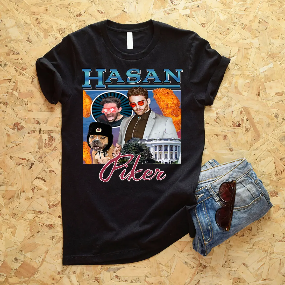 Vintage-Hasan-Piker-Classic-T-Shirt, Gift For Birthday, Holiday, Christmas, Woman, Man Shortsleeve Classic Fabric Fashion