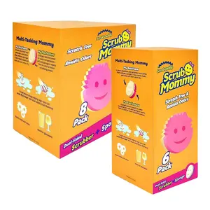 Scrub Mommy 6 Pack & Scrub Mommy 8 Pack - Scratch Free Multipurpose Kitchen Sponges - Stain & Odor Resistant Cleaning Tools - House Cleaning Supplies