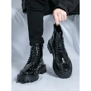 Men's Chelsea Boots High-Top Leather Shoes, British Style Short Boots, Business Formal Wear, Large Size Work Shoes