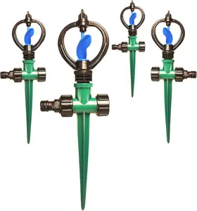 4 count Sprinklers for Yard,Water Sprinkler for Lawn,360 Degrees Automated Rotating Watering,Made of ABS Crack Resistant Material,for Gardens,Lawns,Yards and Irrigation SystemGreen