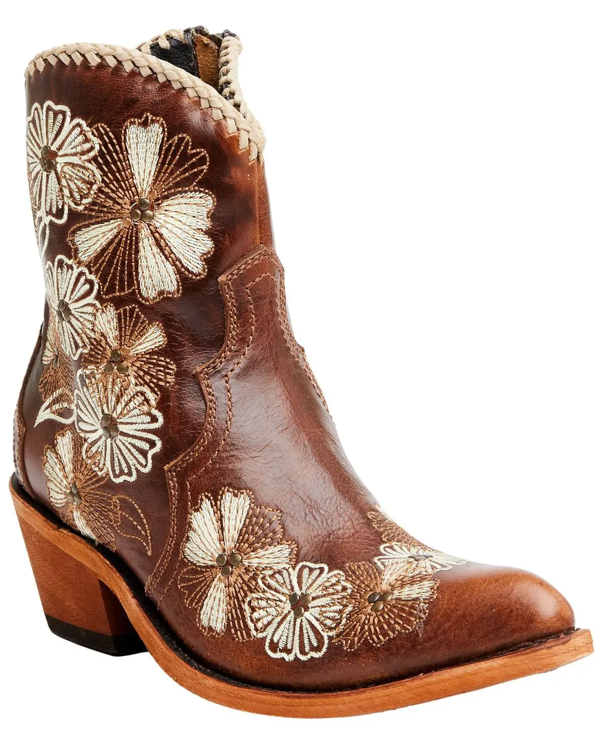 Liberty Black Women's Loren Floral Embroidered Western Fashion Booties Round Toe - Bblb-7140011 A