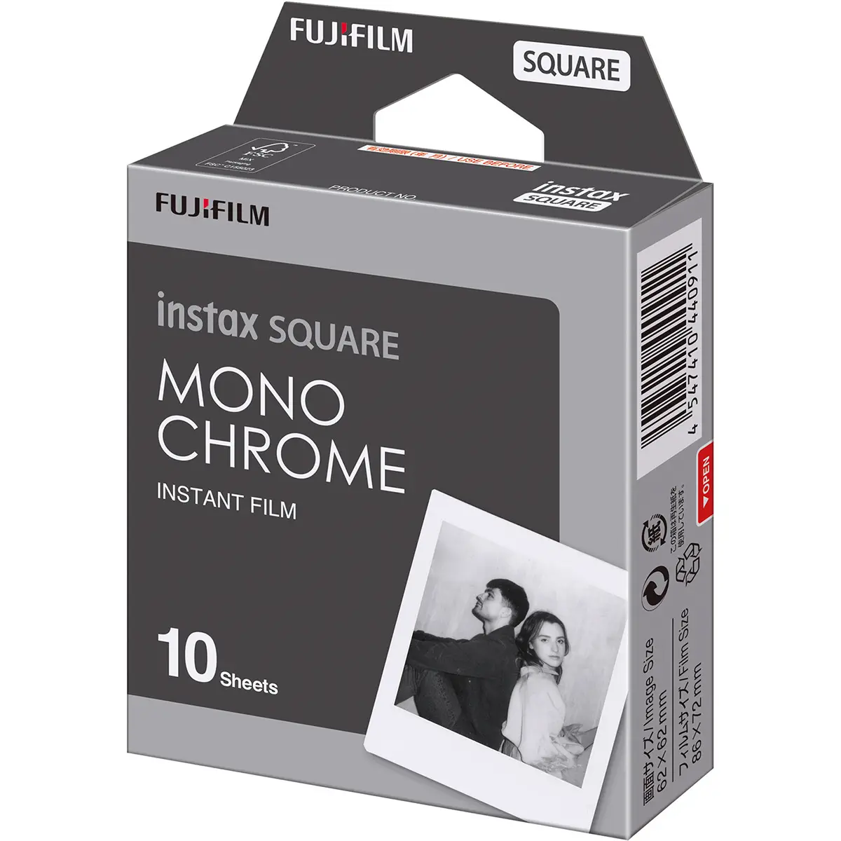 Fujifilm Instax SQUARE Monochrome Instant Film, 10 Exposures
